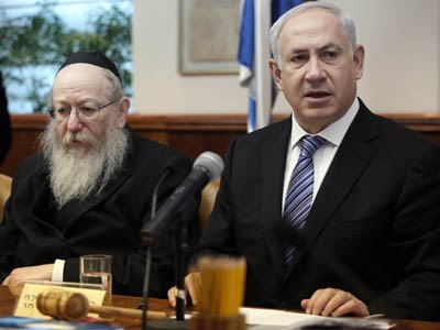 נתניהו וליצמן בישיבת ממשלה (צילום: דוברות משרד הבריאות)