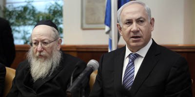 נתניהו וליצמן בישיבת ממשלה (צילום: דוברות משרד הבריאות)